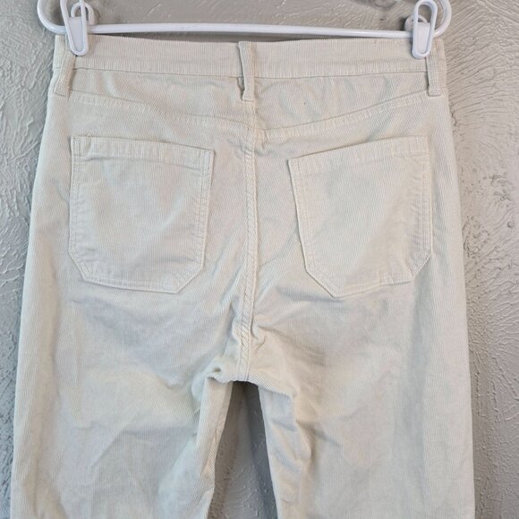 Gap '70s Flare Pants Womens Size 10 Cream White Corduroy High Rise Retro Ribbed - Picture 7 of 11